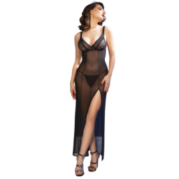 Alternative view of CHILIROSE - CR 4723 BABYDOLL LUNGO E PERIZOMA NERO L