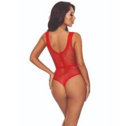 Alternative view of PASSION - BS115 BODYSTOCKING GRID RED