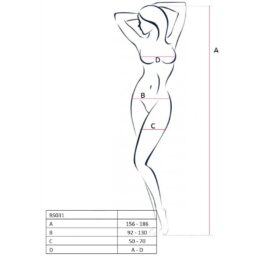 Alternative view of PASSION - DONNA BS031 BODYSTOCKING BIANCO TAGLIA UNICA