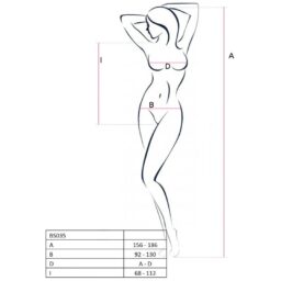 Alternative view of PASSION - WOMAN BS035 BODYSTOCKING BIANCO TAGLIA UNICA