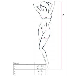 Alternative view of PASSION - WOMAN BS036 BODYSTOCKING BIANCO TAGLIA UNICA