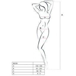 Alternative view of PASSION - WOMAN BS038 BODYSTOCKING BIANCO TAGLIA UNICA