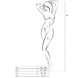 Alternative view of PASSION - WOMAN BS047 BODYSTOCKING BIANCO TAGLIA UNICA