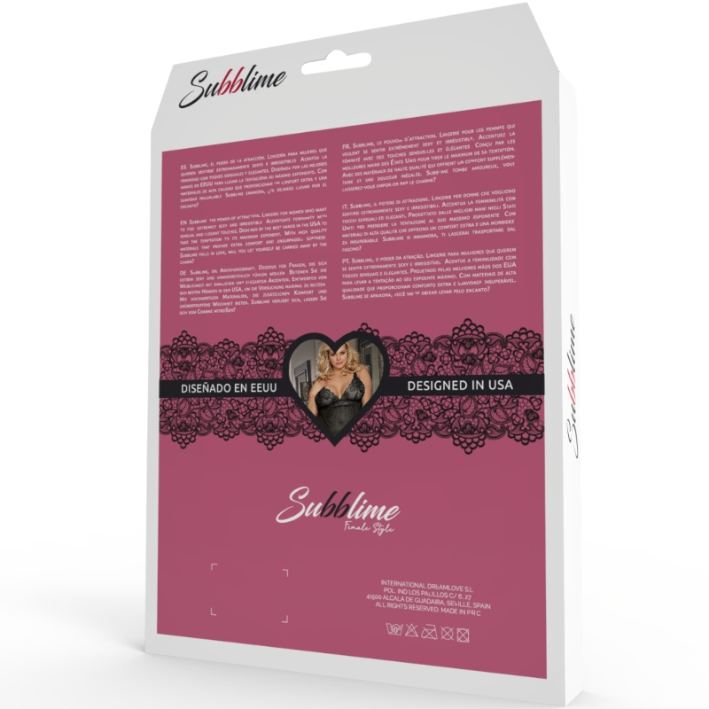 SUBBLIME - QUEEN PLUS LACE PEIGNOIR MANICHE SVASATE - immagine 4
